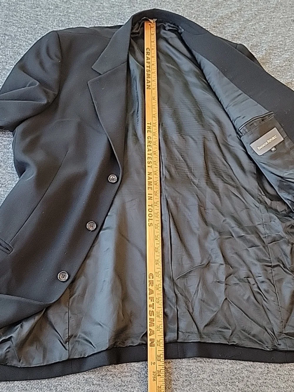 Banana Republic Jacket Men's 44L‎ Black 3 Button Blazer Suit Coat Classic Formal